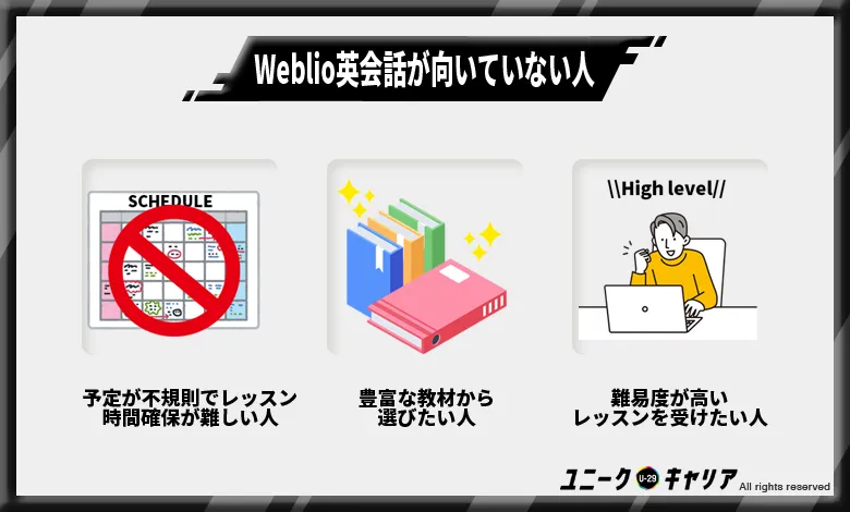 Weblio英会話が向いていない人3選